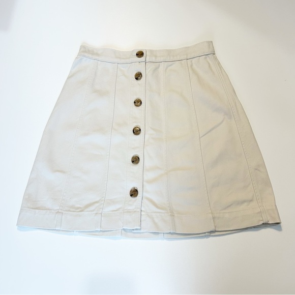 *Banana Republic Cream Button-Front Twill Mini Skirt* - Picture 1 of 8